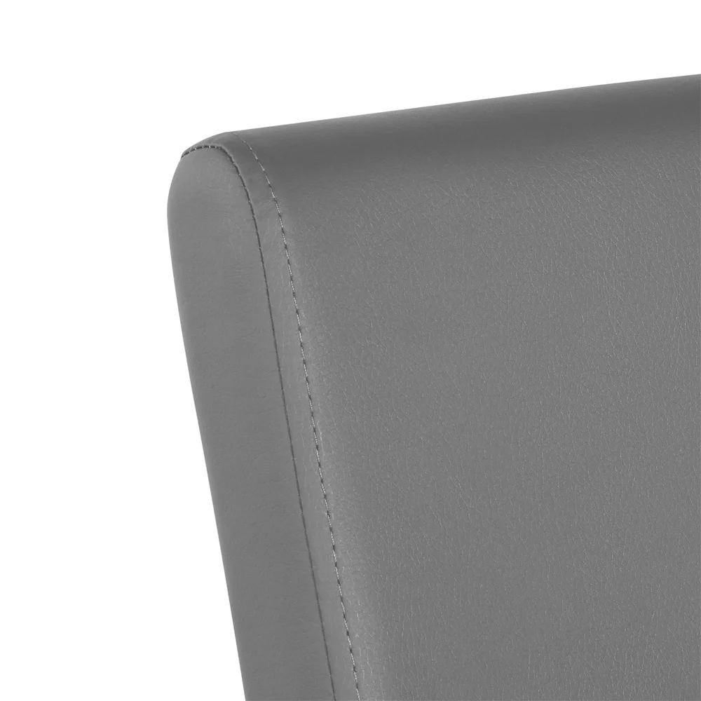 Easyfashion Modern Set of 2 PU Leather Dining Chair, Light Gray