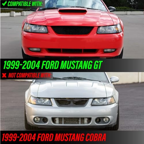 USR 96-04 Mustang V6/GT Plug and Play Tail Light Wire Harness for Sequential Signal + Total of 8 Cabnus LED Bulbs for Red Brake + White Reverse (Left + Right) - Compatible with 1996-2004 Ford Mustang