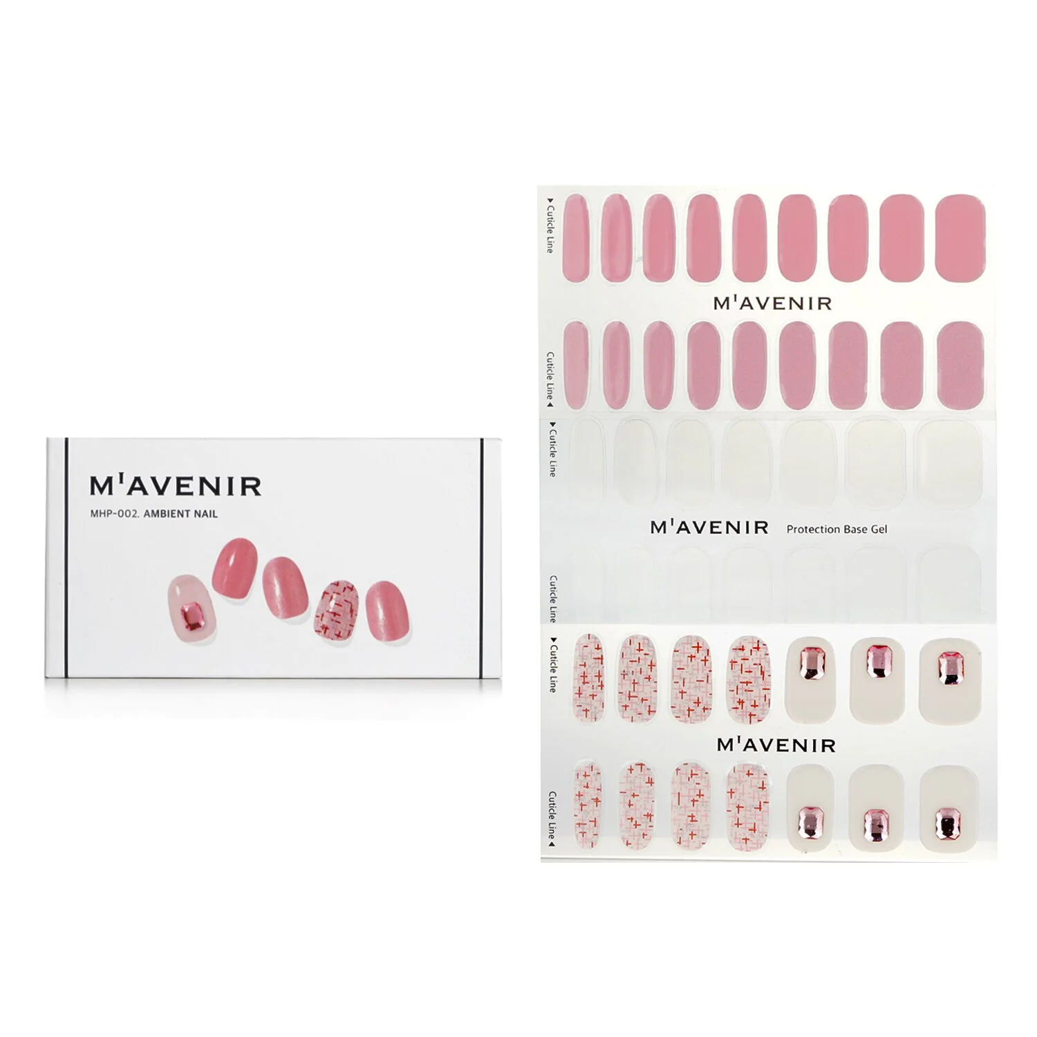 Mavenir Nail Sticker (Pink) - # Glass Soft Pink Nail  32pcs