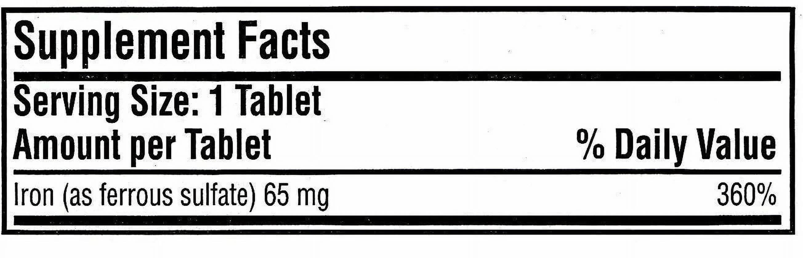 Ferrous Sulfate Iron 325 mg Generic for Feosol 100 Tablets