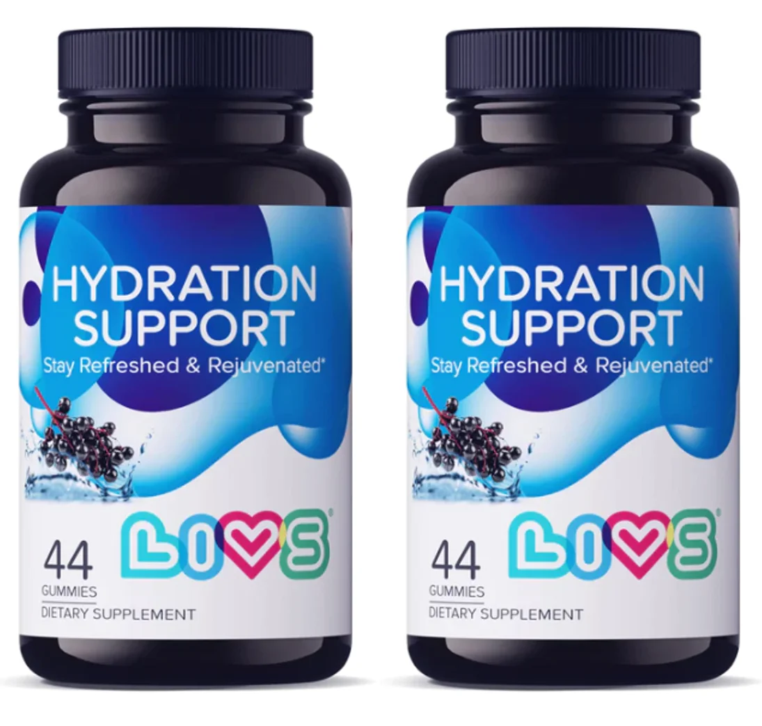 LIVS Gummies: Electrolyte Supplements Hydration Support, Workout Recovery. Elderberry Flavor, 2 Pack 44 Count Each