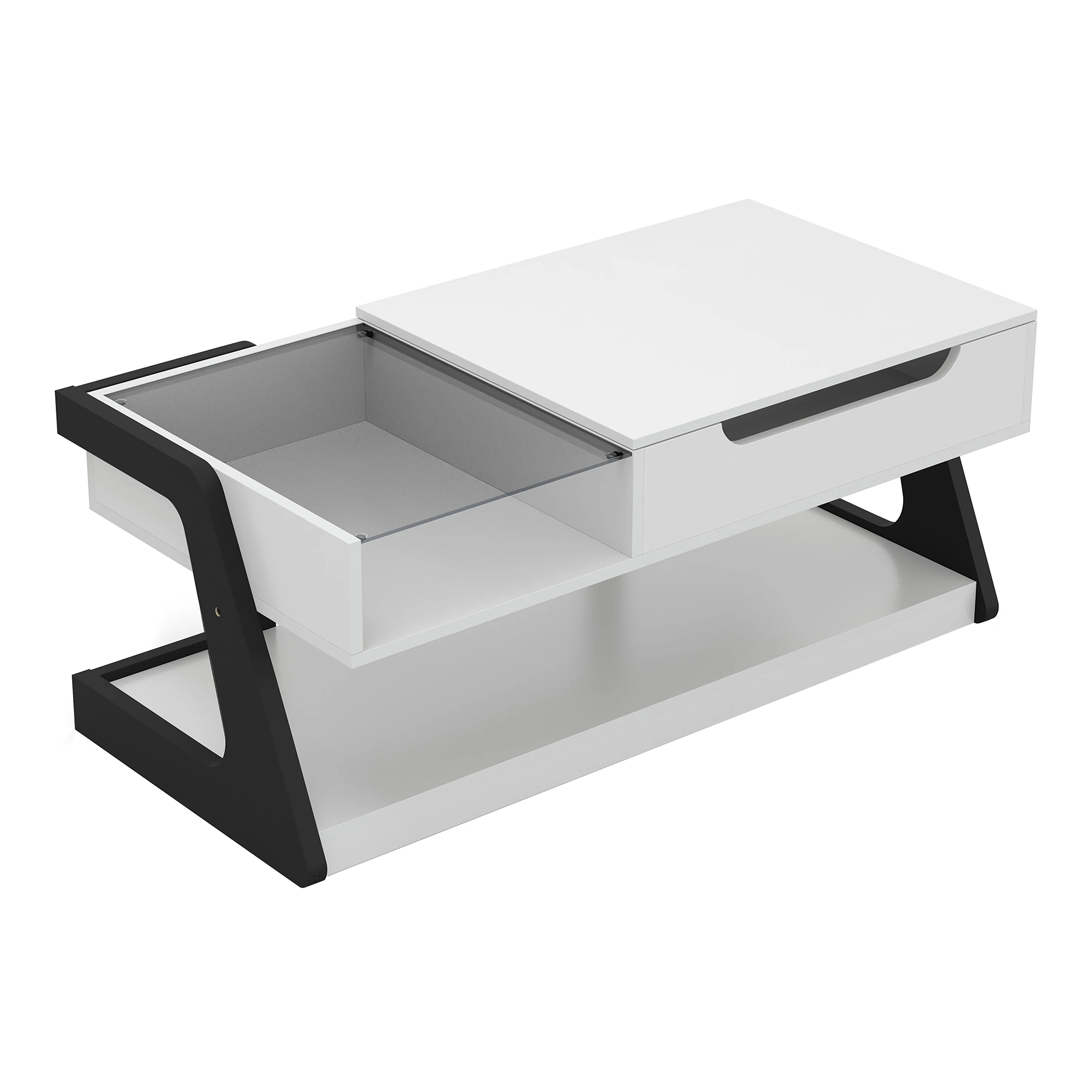 Blanc Indoor Lift Top Wood White Coffee Table for Living Room by Furniture of America