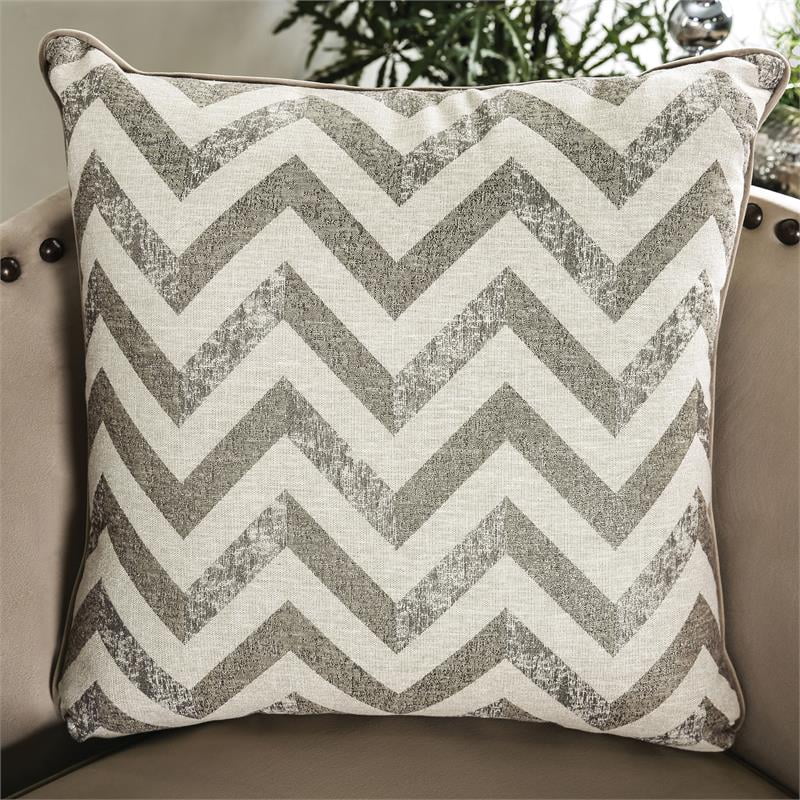 Furniture of America Keinisha Transitional Fabric Nailhead Loveseat in Beige