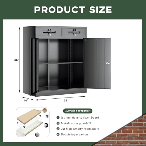 Greenvelly Metal Storage Cabinet, 36