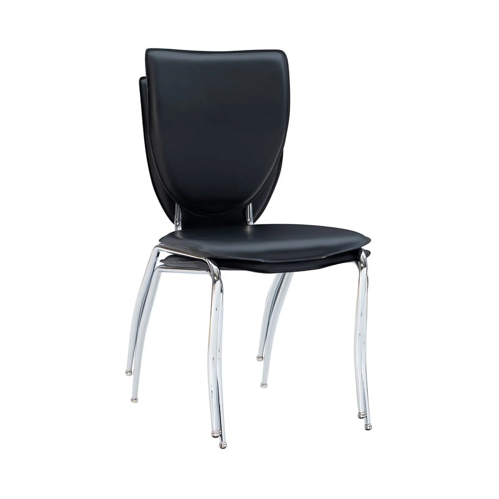 Riverbay Furniture Transitional Metal Stacking Side Chairs Set of Two in Black