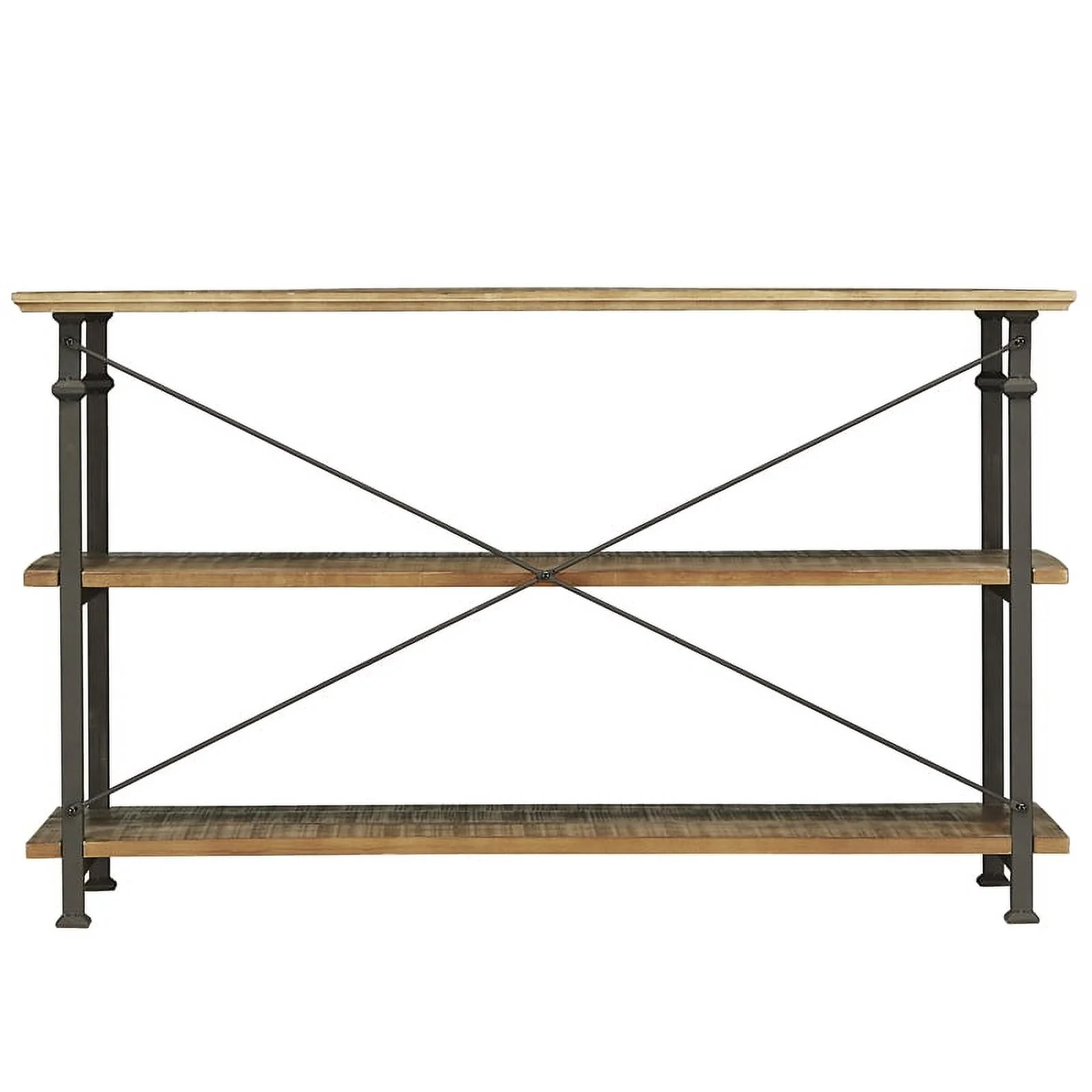 Homelegance Rustic Modern Wood Metal Sofa Table TV Stand Console Unit, Black