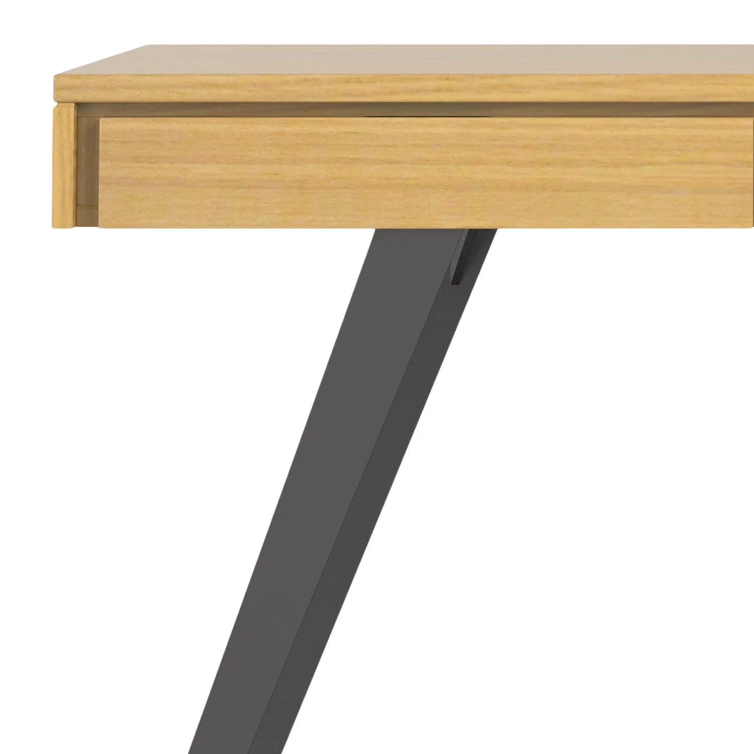 Simpli Home Lowry Modern Industrial 72 inch Wide Large Desk in Oak