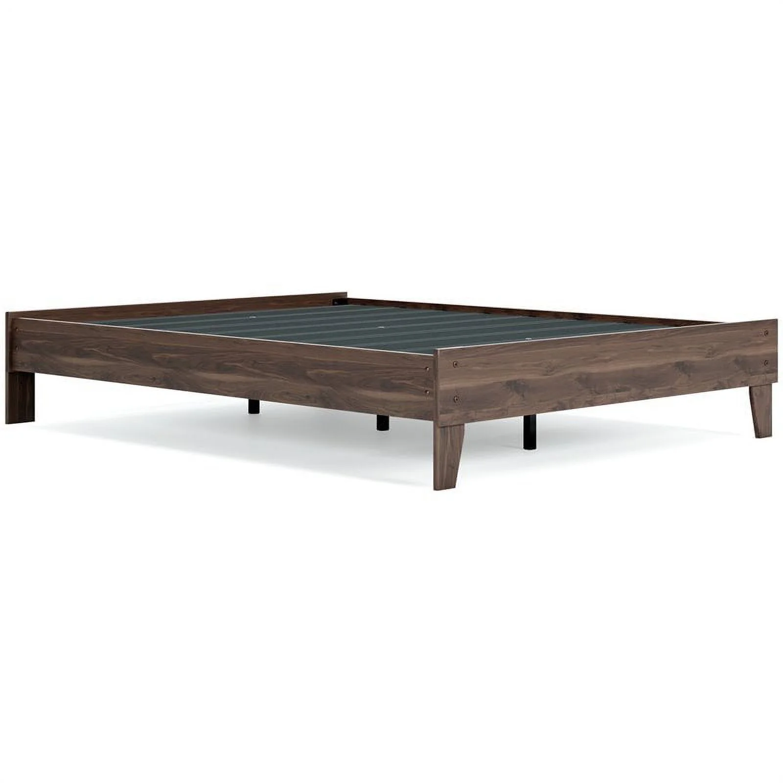 Bowery Hill Queen Engineered Wood Platform Bed in Mocha Brown