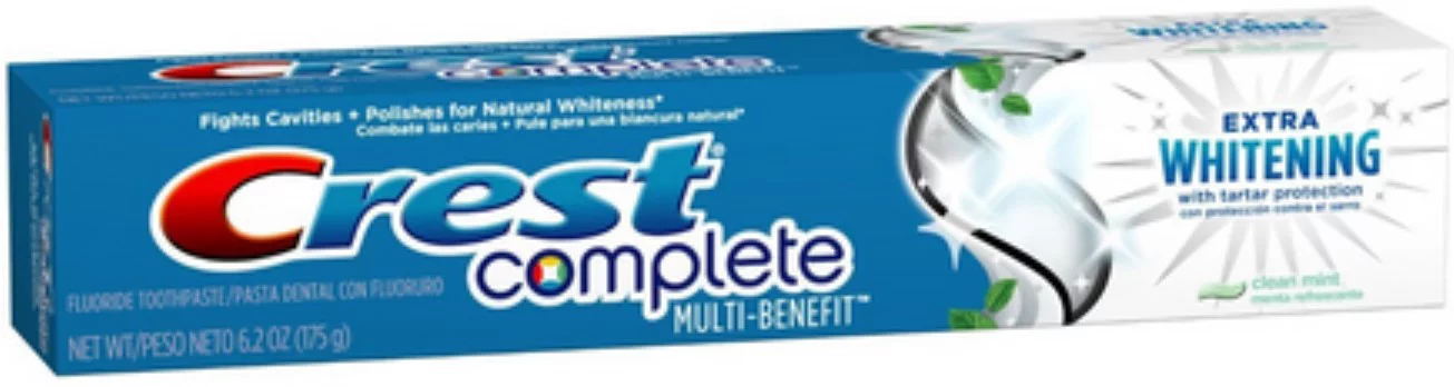Crest Complete Multi-Benefit Fluoride Toothpaste, Extra Whitening, Tartar Protection, Mint (Pack of 4)