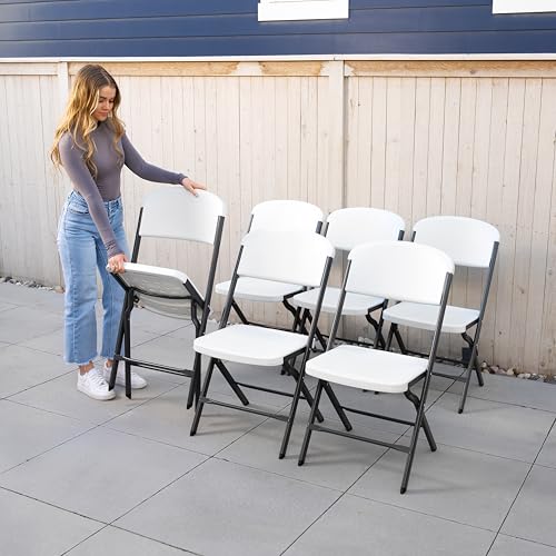 Lifetime Folding Chairs, Heavy Duty Foldable Chair Contoured for Comfort, 4-Pack