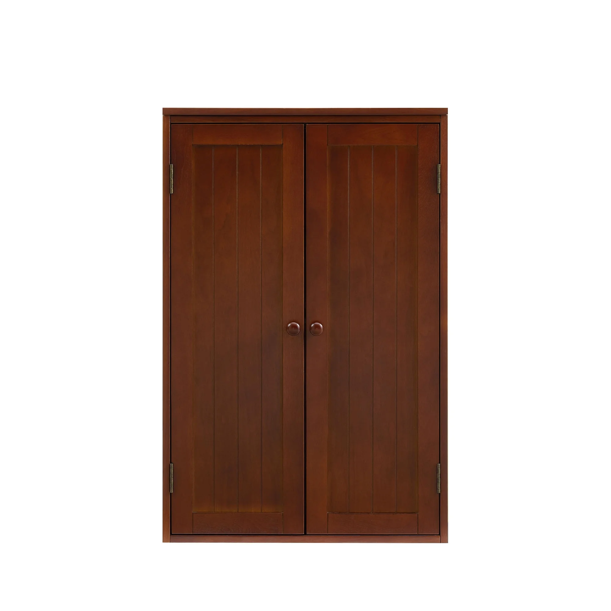 Modern Minimalist Freestanding Wooden Storage Cabinet with Two Doors, Walnut