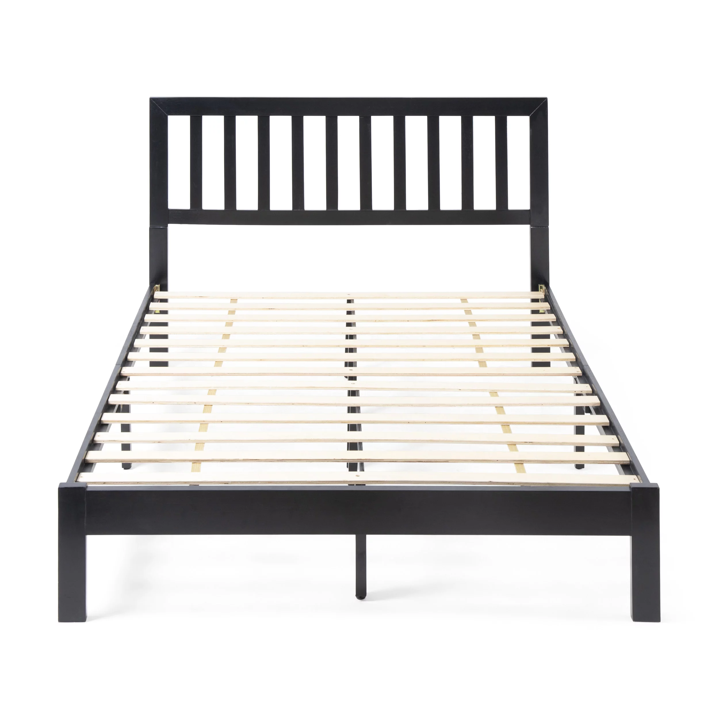 GDF Studio Moneta Farmhouse Acacia Wood Queen Bed, Black