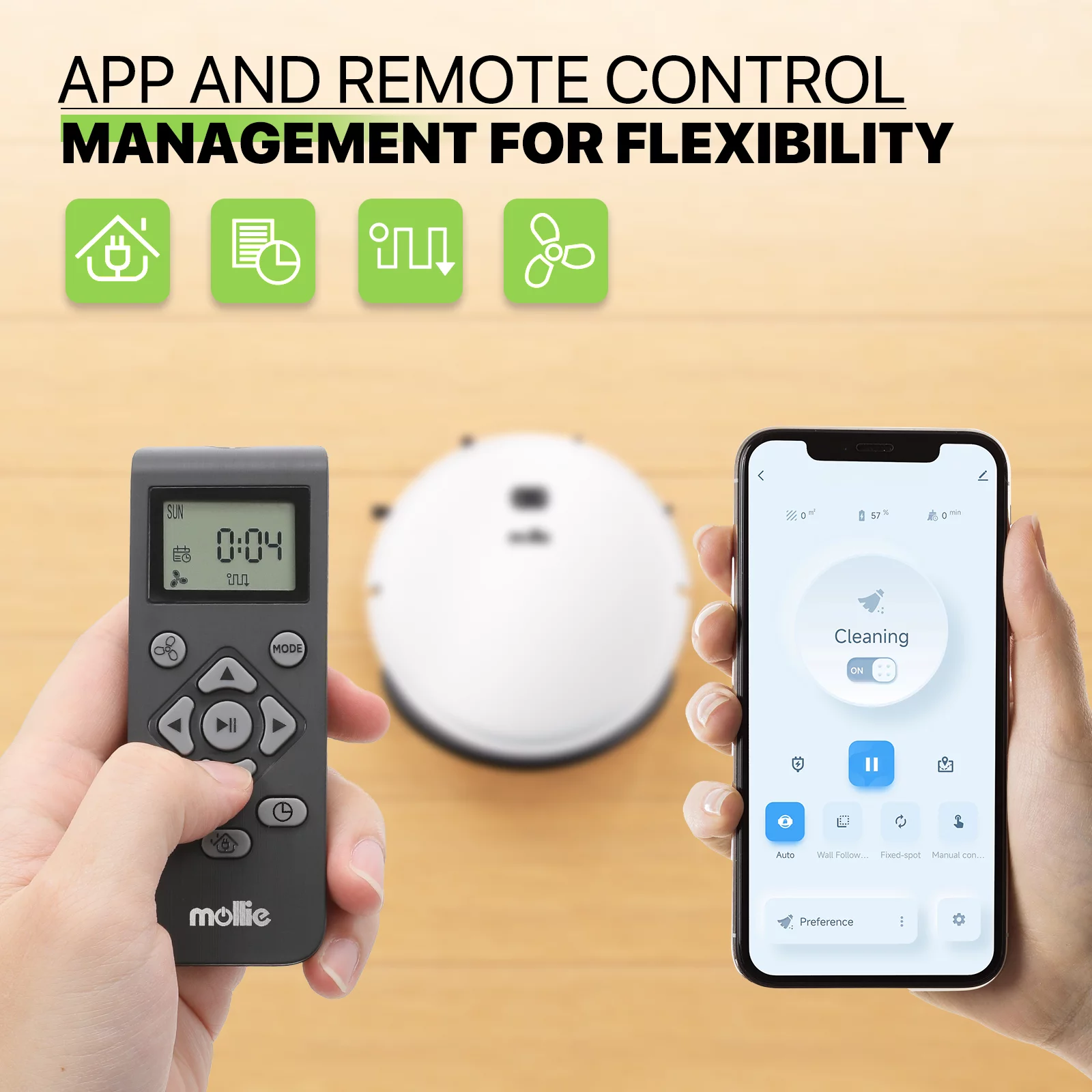 Magshion Robot Vacuum Cleaner, 2 in 1 Robot Vacuum and Mop Combo, Automatic Self-Charging Robotic Vacuum With WIFI Connection, 2800pa Strong Suction Power, White