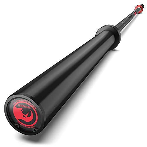 Synergee 45lb Rhino Power Bar Cerakote Finish Barbell. Rated 1500lbs for Powerlifting - Deadlift - Squat - Bench Bar