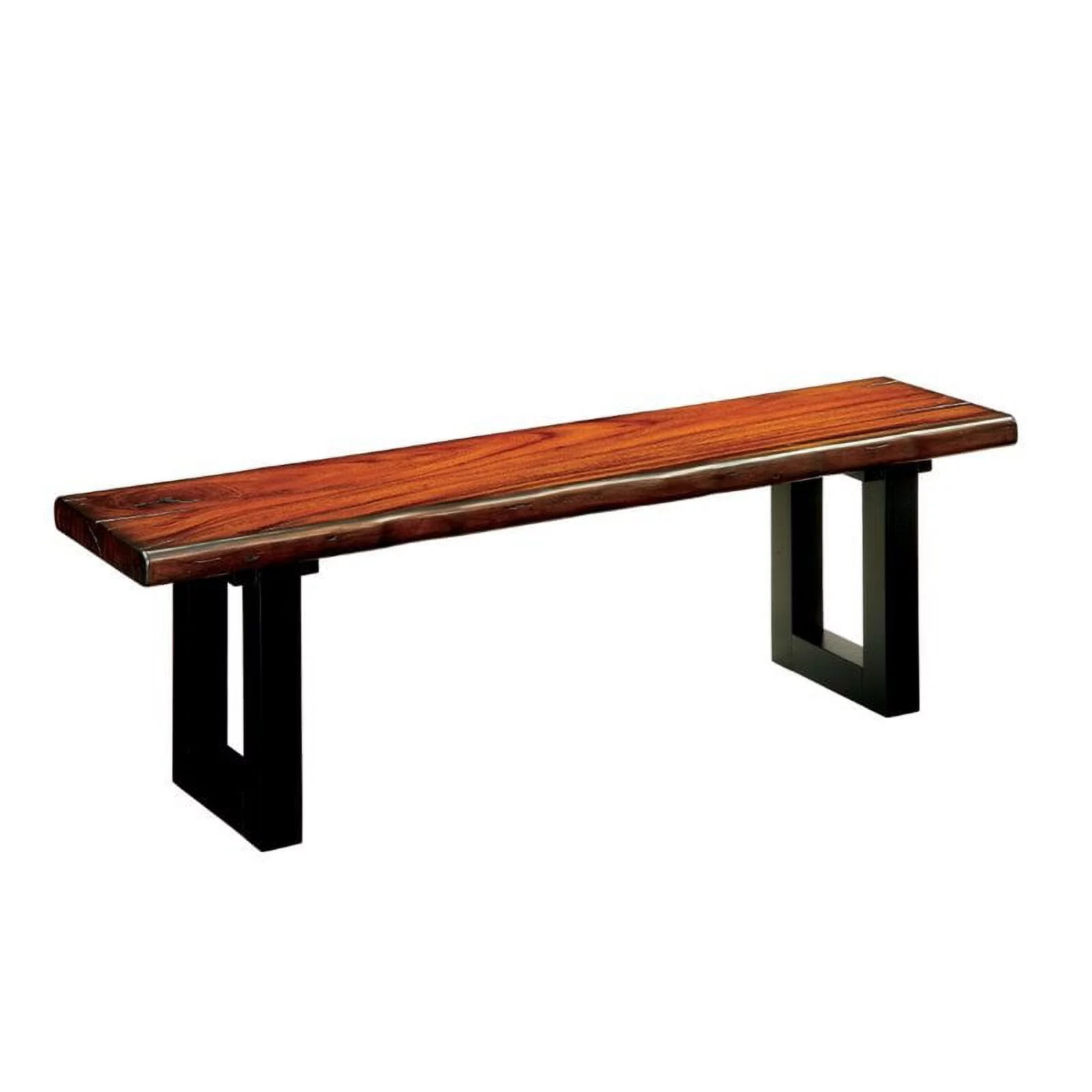 Furniture of America Buntix Wood Dining Bench, Tobacco Oak Finish