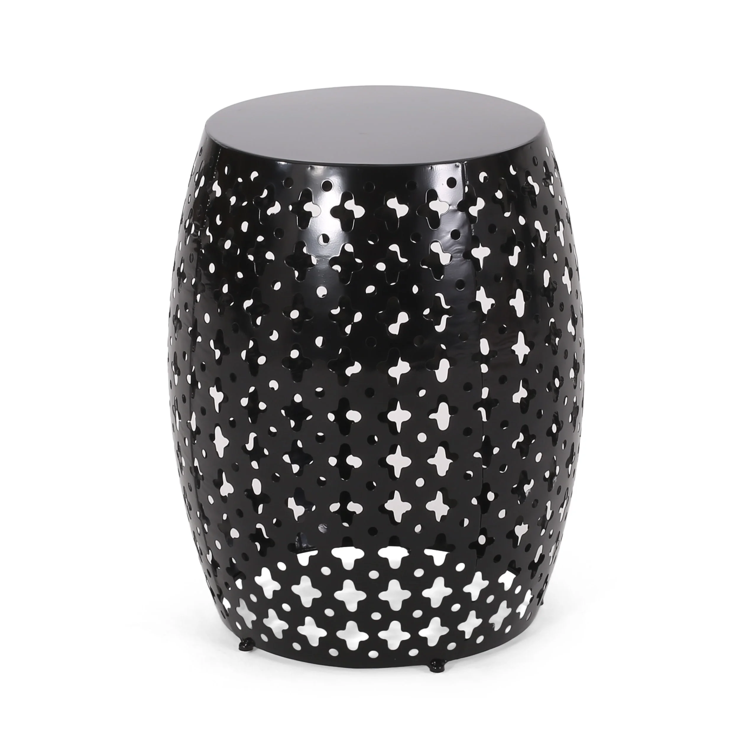 Lorent Metal Outdoor Side Table, Black