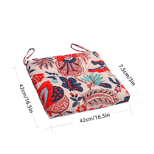 2-Pack Outdoor/Indoor Wicker Patio Seat Cushion Pad with Ties - Dining Chair Cushion, 17