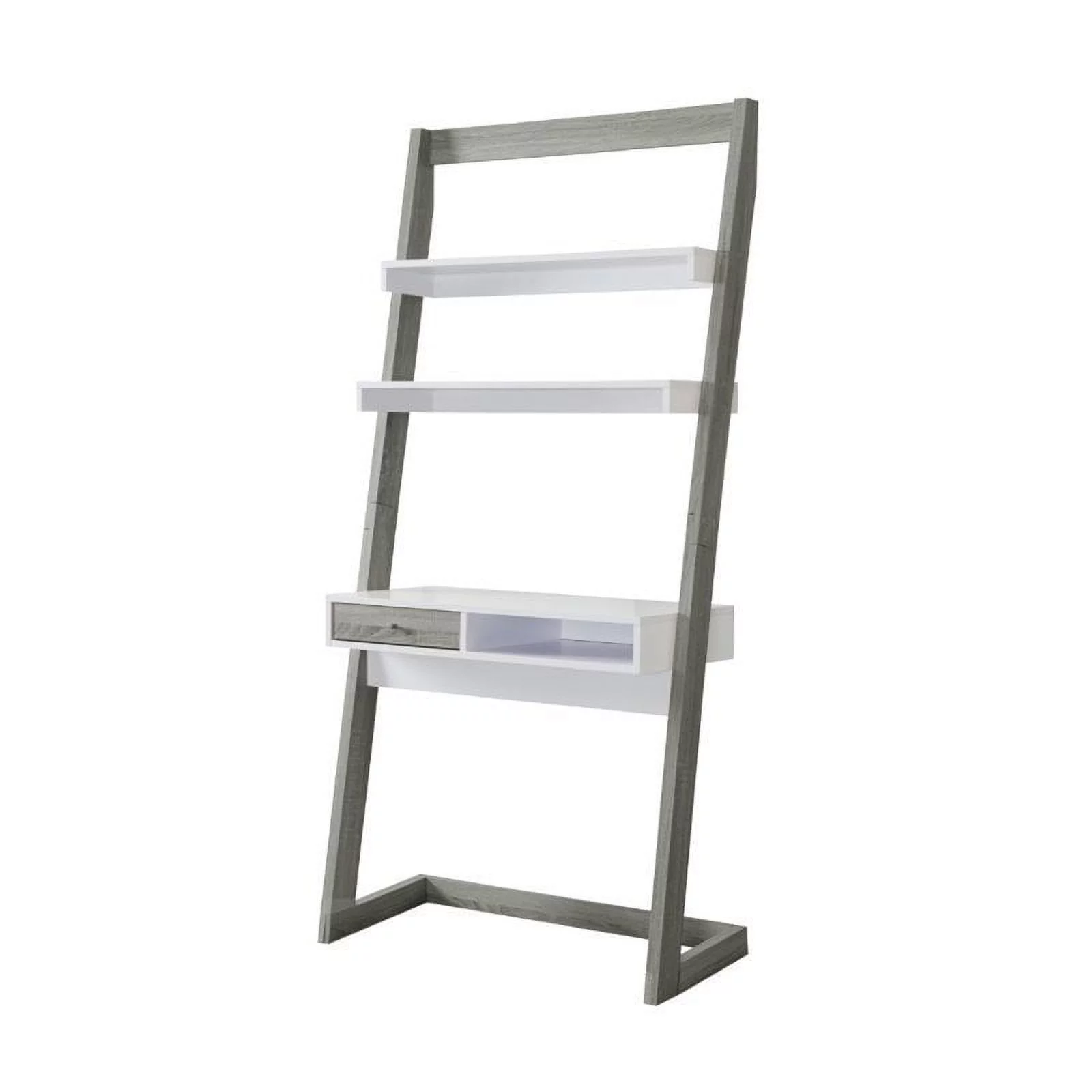 Furniture of America Lazlo Wood Writing Desk with Shelves in Distressed Gray