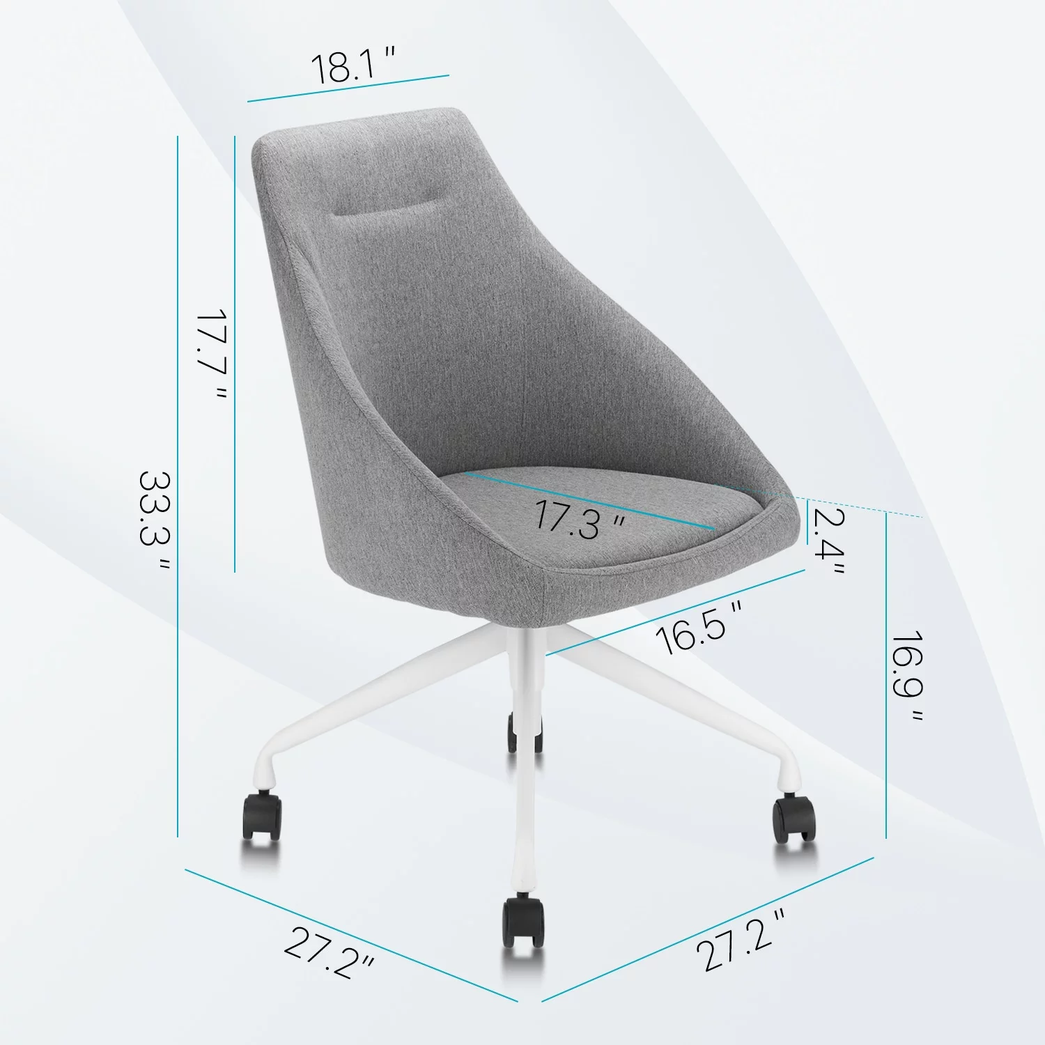 Furniture of America Danyal Mid-Century Two-Toned Fabric Swivel Desk Chair by