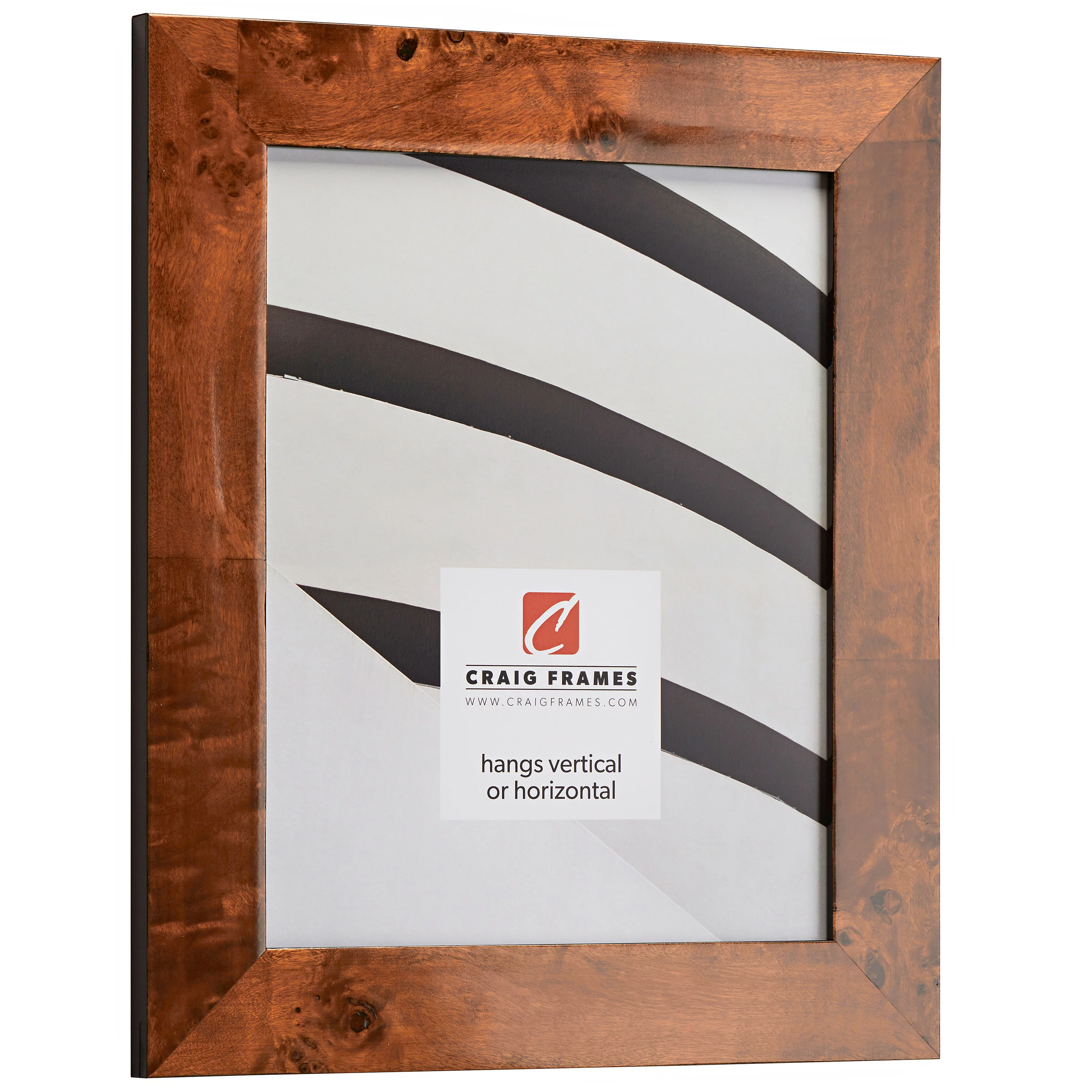 Craig Frames Innovations, 14x18 inch Picture Frame, Honey Brown Burl