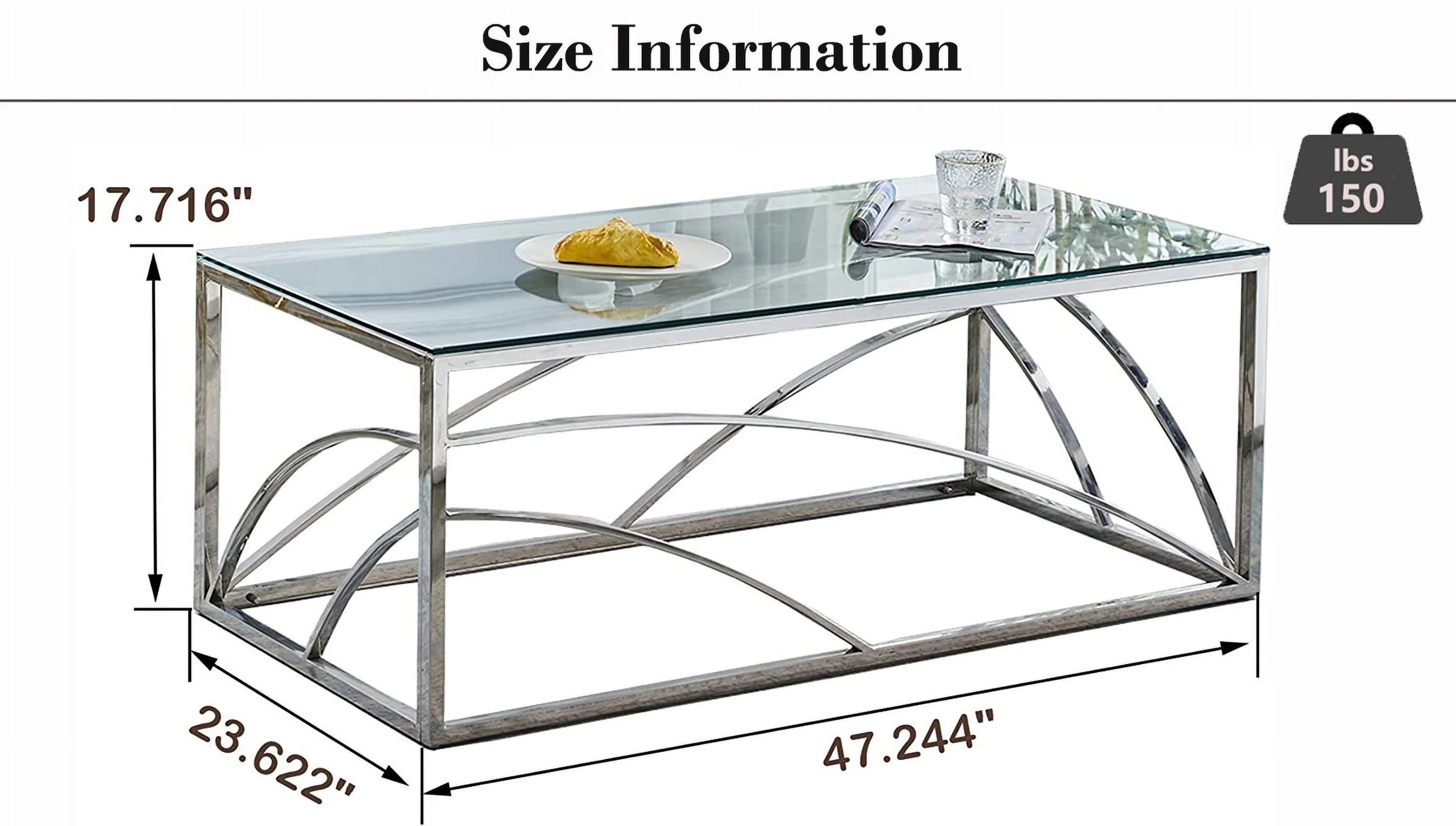 Modern Glass Coffee Table - 131*71*19.5 cm; 51.57*27.95*7.67 inch - Elevate with Sophistication