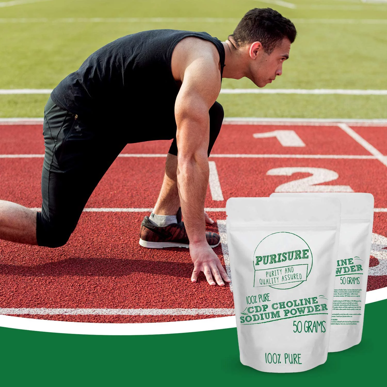 Purisure CDP Choline Powder, 50g, Brain Supplement, Reduces Mental Fatigue, 200 Uses