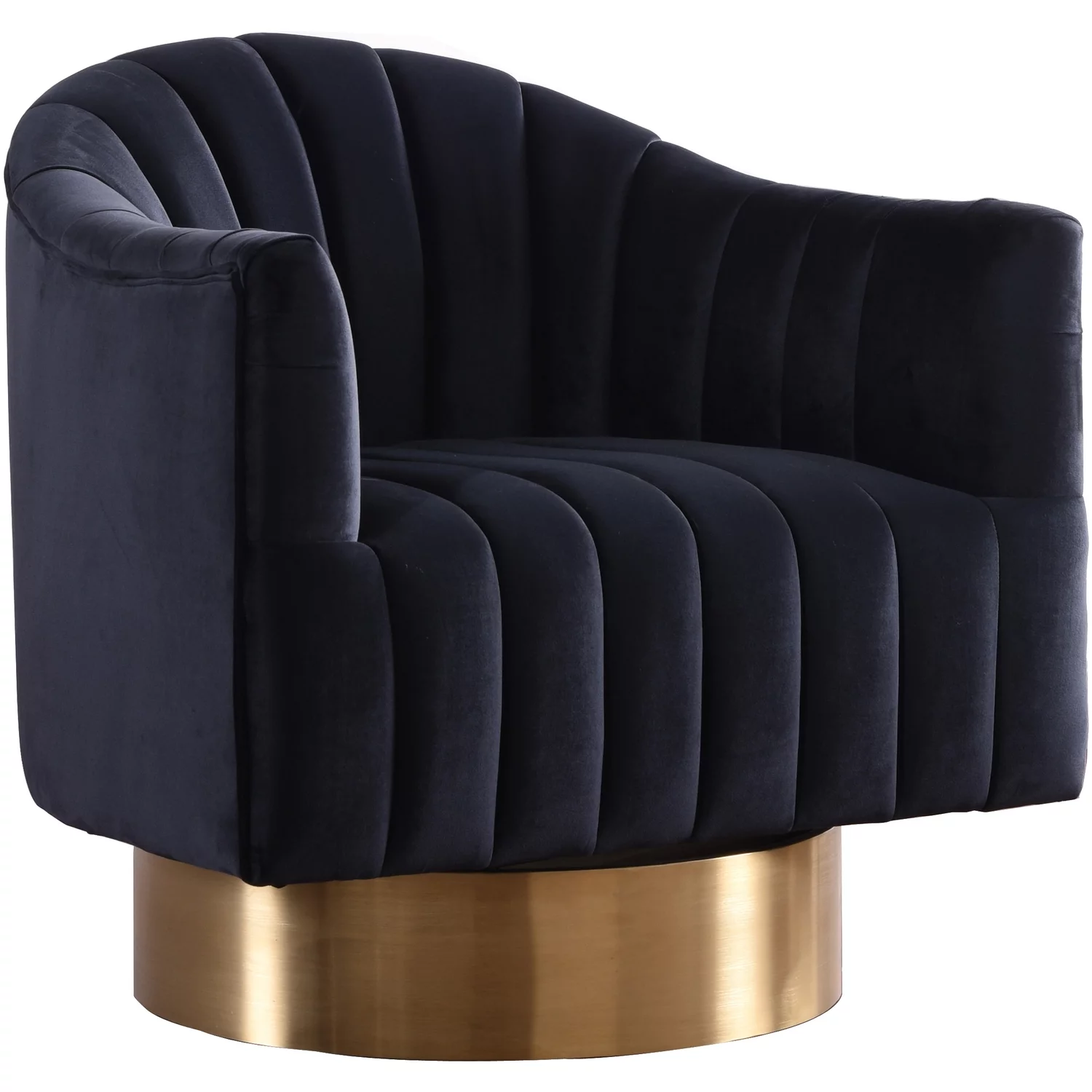 Homestock Coastal Craftsman Black Velvet Accent Chair