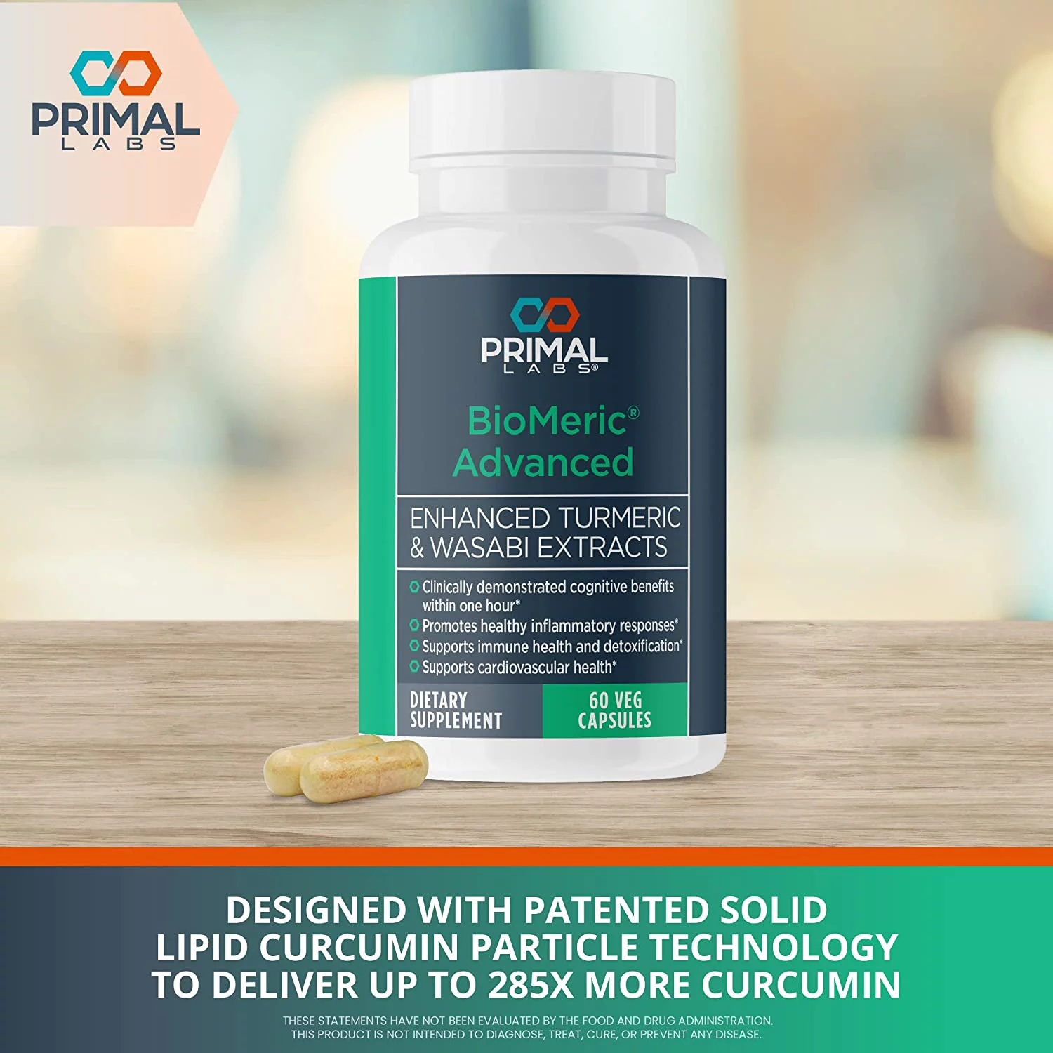 Primal Labs BioMeric Advanced with Turmeric Curcumin and Wasabi Extracts - 60 Capsules