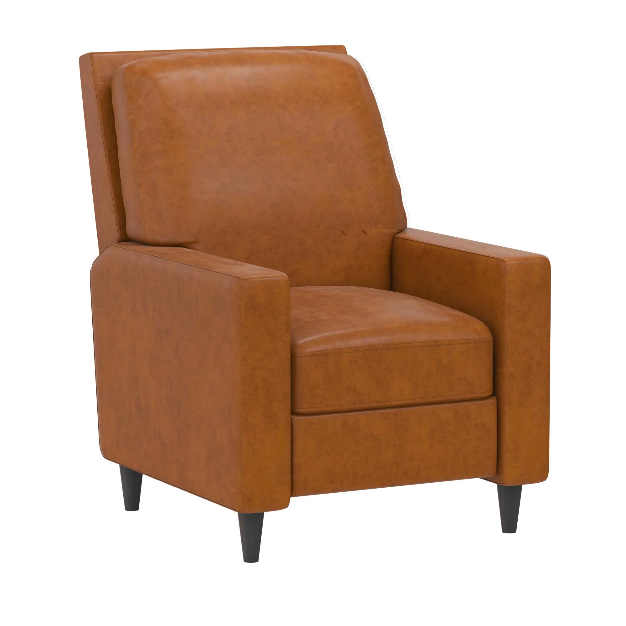 Novogratz Lana Pushback Recliner, Camel Faux Leather