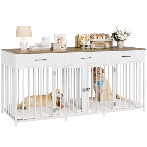 HOSTACK Double Dog Crates Furniture, 71