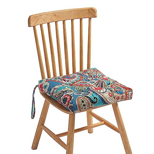 2-Pack Outdoor/Indoor Wicker Patio Seat Cushion Pad with Ties - Dining Chair Cushion, 17