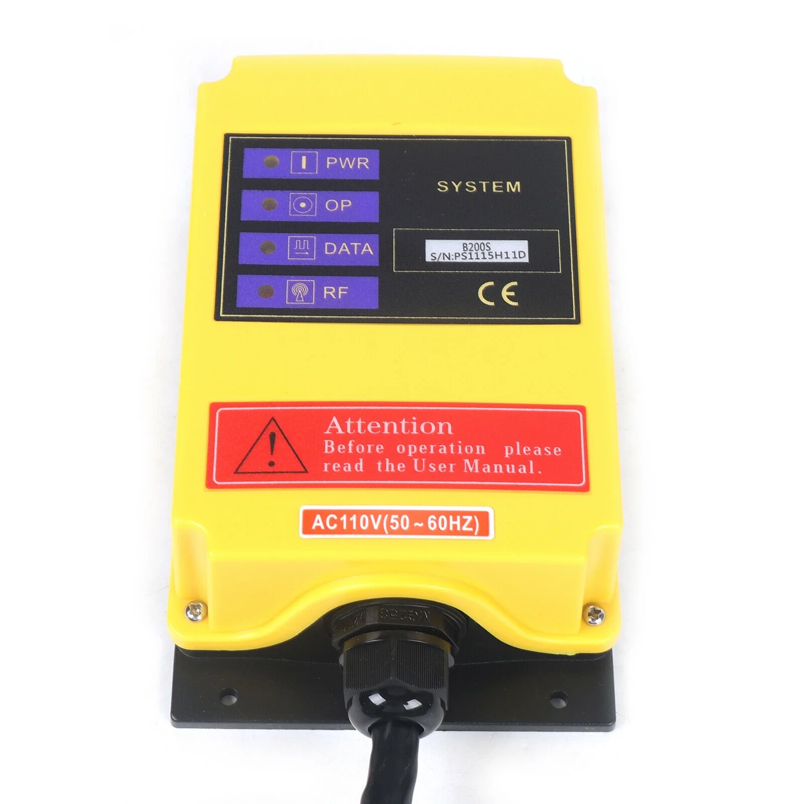 Fichiouy Industrial Wireless Lifting Machine 6 Channel 2 Speed Control Hoist Crane Radio Remote Control System 2 Transmitter CD, MD