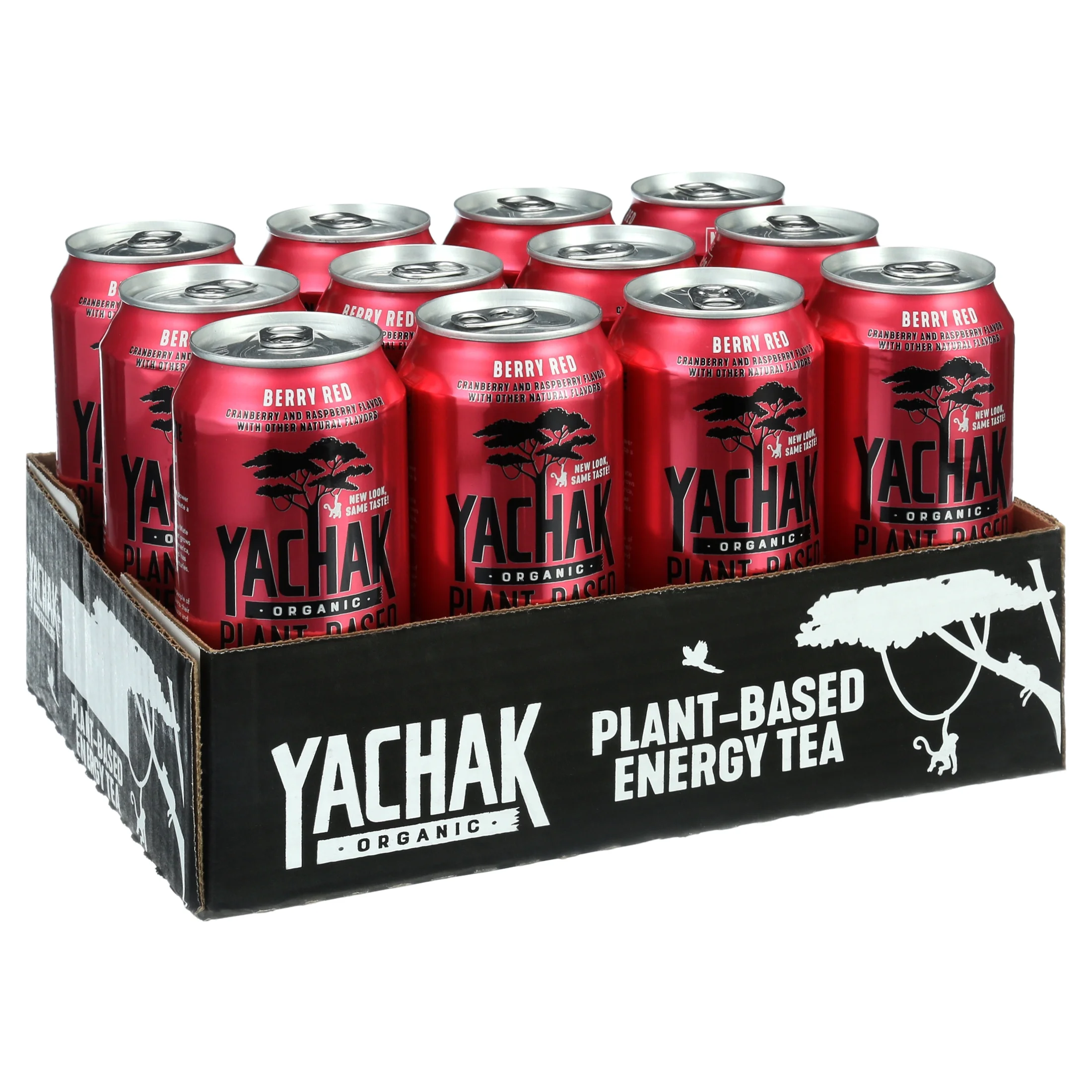 Yachak Yerba Mate Drink, Berry Red, 16 fl oz, 12 Pack Cans