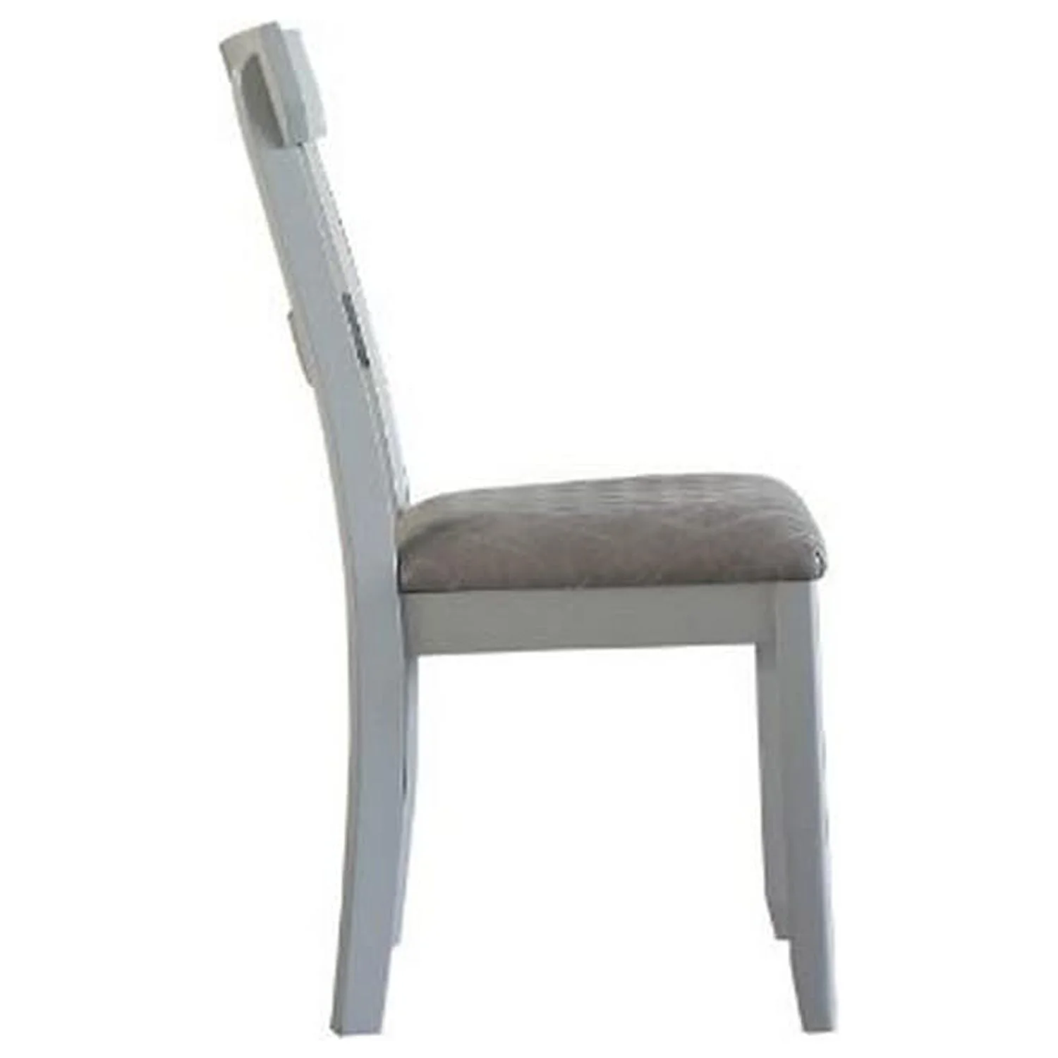 Side Chair with Fabric Seat and Open Back, Set of 2, Beige