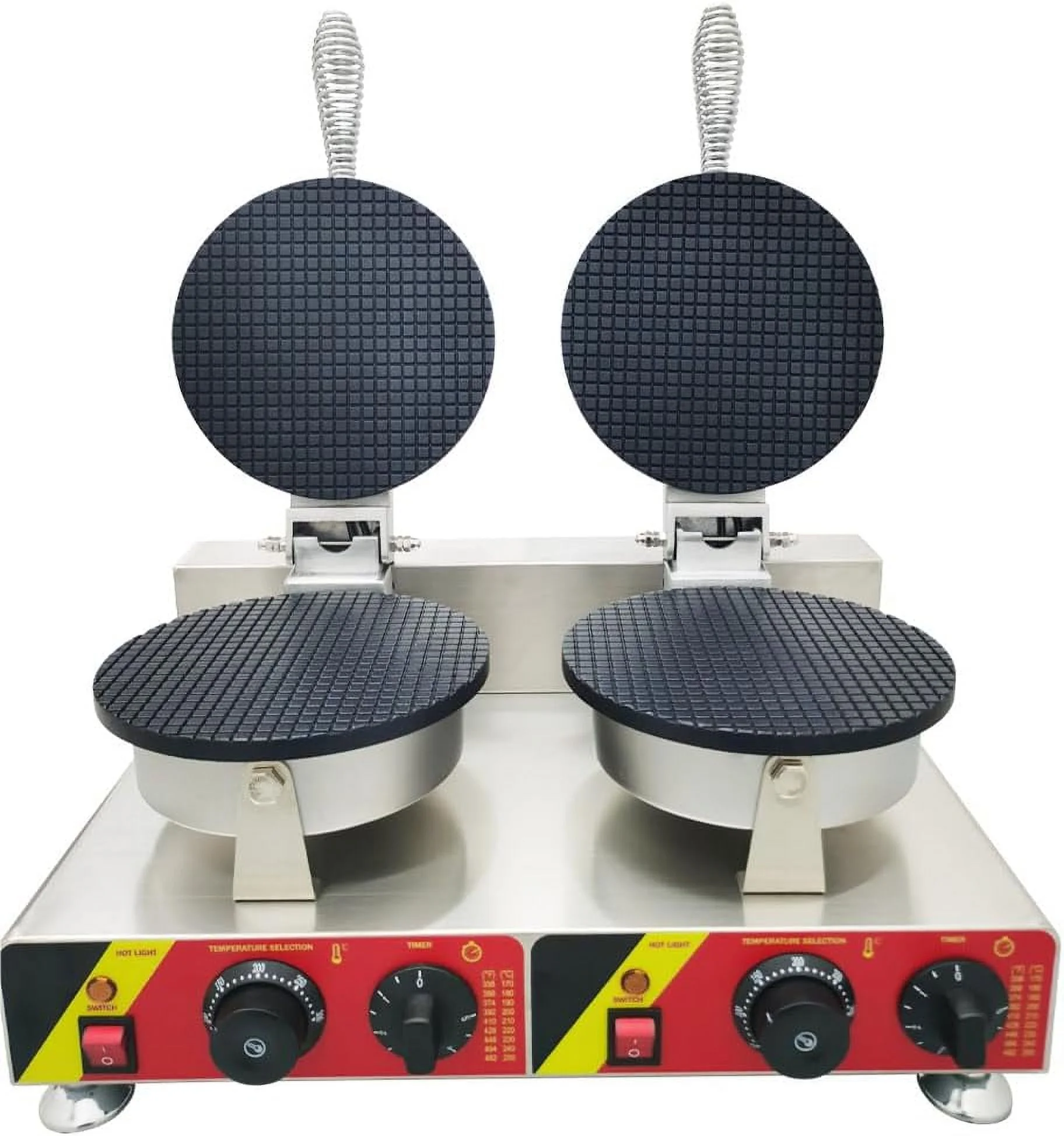 Double Station Ice Cream Cone Machine Electric Waffle Maker With Dual Baker