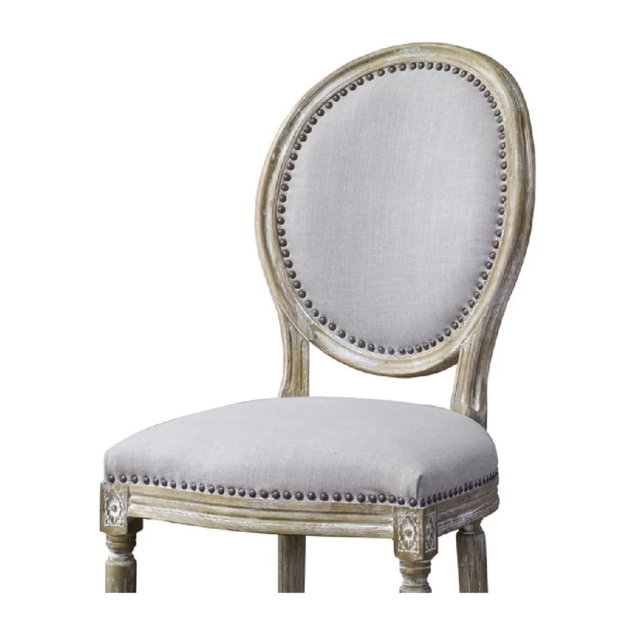 Baxton Studio Clairette Wood Traditional French Accent Chair-Round