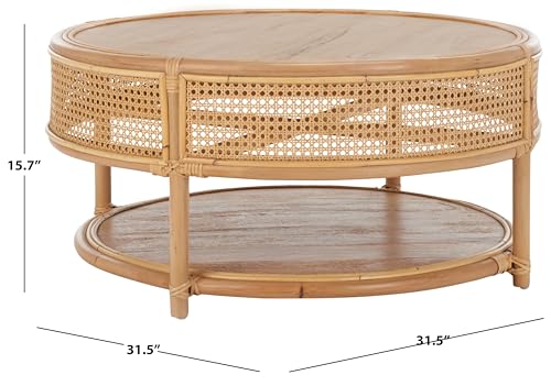 SAFAVIEH Home Collection Arvid Natural Brown Solid Wood Coffee Table (Fully Assembled)