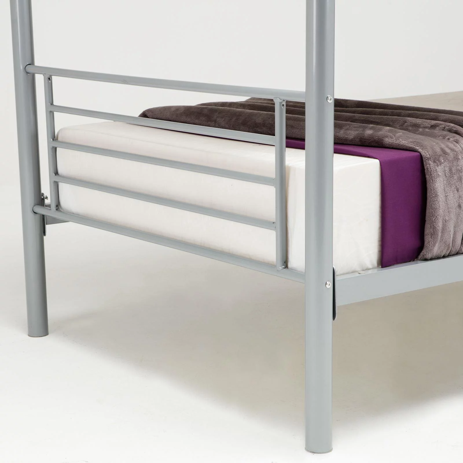 Zimtown Steel Bunk Bed Twin-Over-Twin, Gray