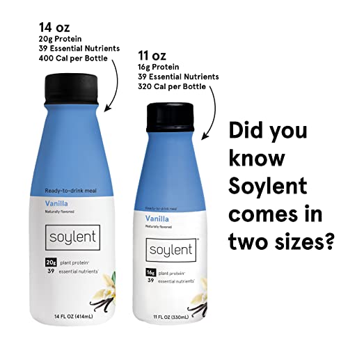 Soylent Complete Meal Replacement Shake, Gingerbread, 16g Complete Protein, Ready-to-Drink Plant Based Protein Drink, 1g Sugar, 11oz (12 Pack)