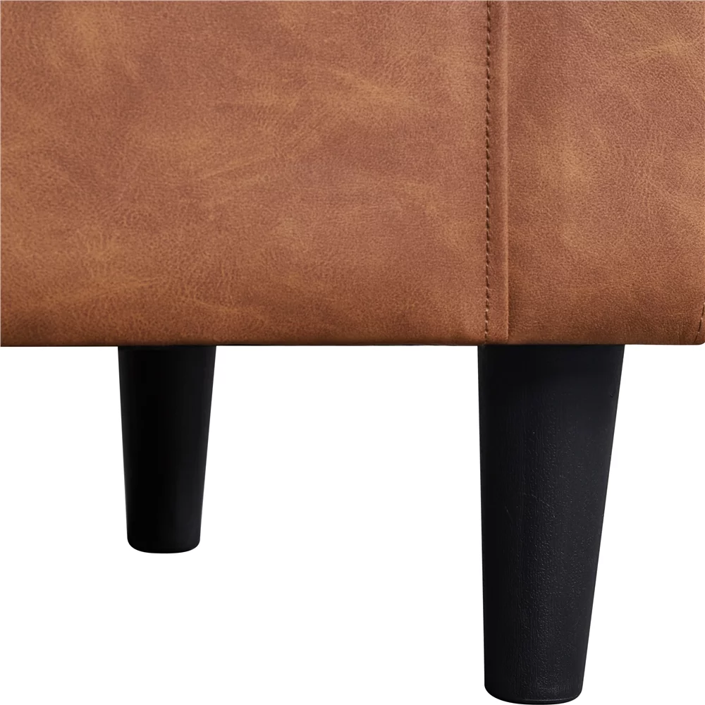 Yaheetech Faux Leather Upholstered Accent Chair,Brown