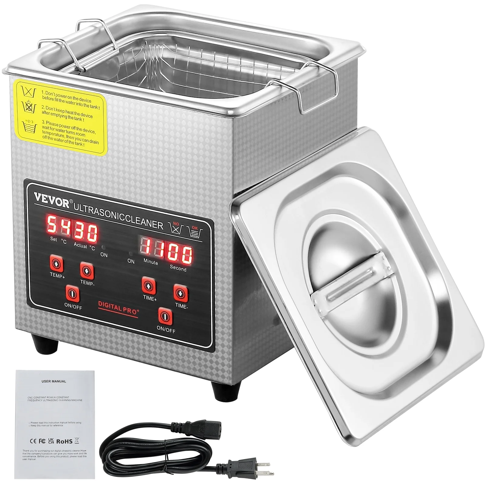 BENTISM 2L Ultrasonic Cleaner 304 Professional Industrial Grade Jewelry Cleaner with 158W Timer Heating Digital Sonic Large Cleaner for Watch Ring Coin Glass Instruments FCC CE RoHS Certifie