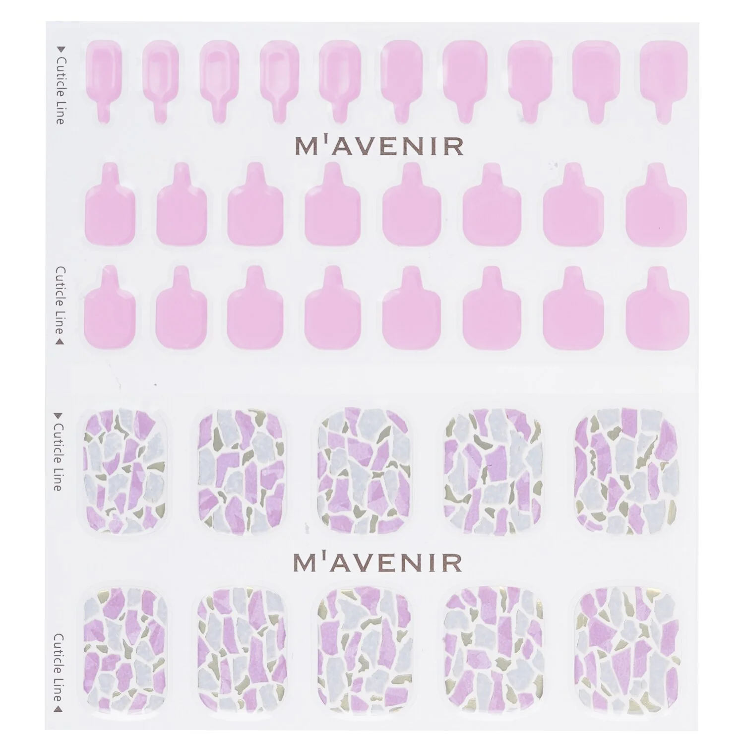 Mavenir Nail Sticker (Pink) - # Glass Soft Pink Nail  32pcs