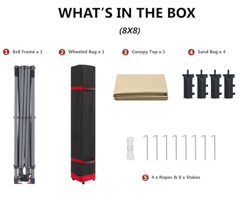 ABCCANOPY Pop Up Canopy - Outdoor Patio Portable Canopy Tent Heavy Duty for Backyard and Deck with 4 Sandbags(White, 10x10)