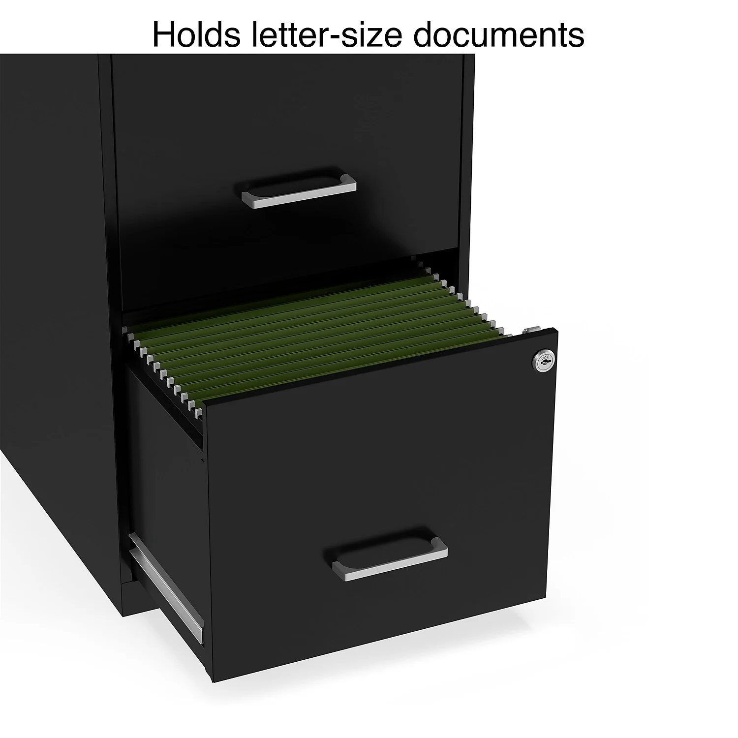 Staples 2-Drawer Vertical File Cabinet Locking Letter Black 18