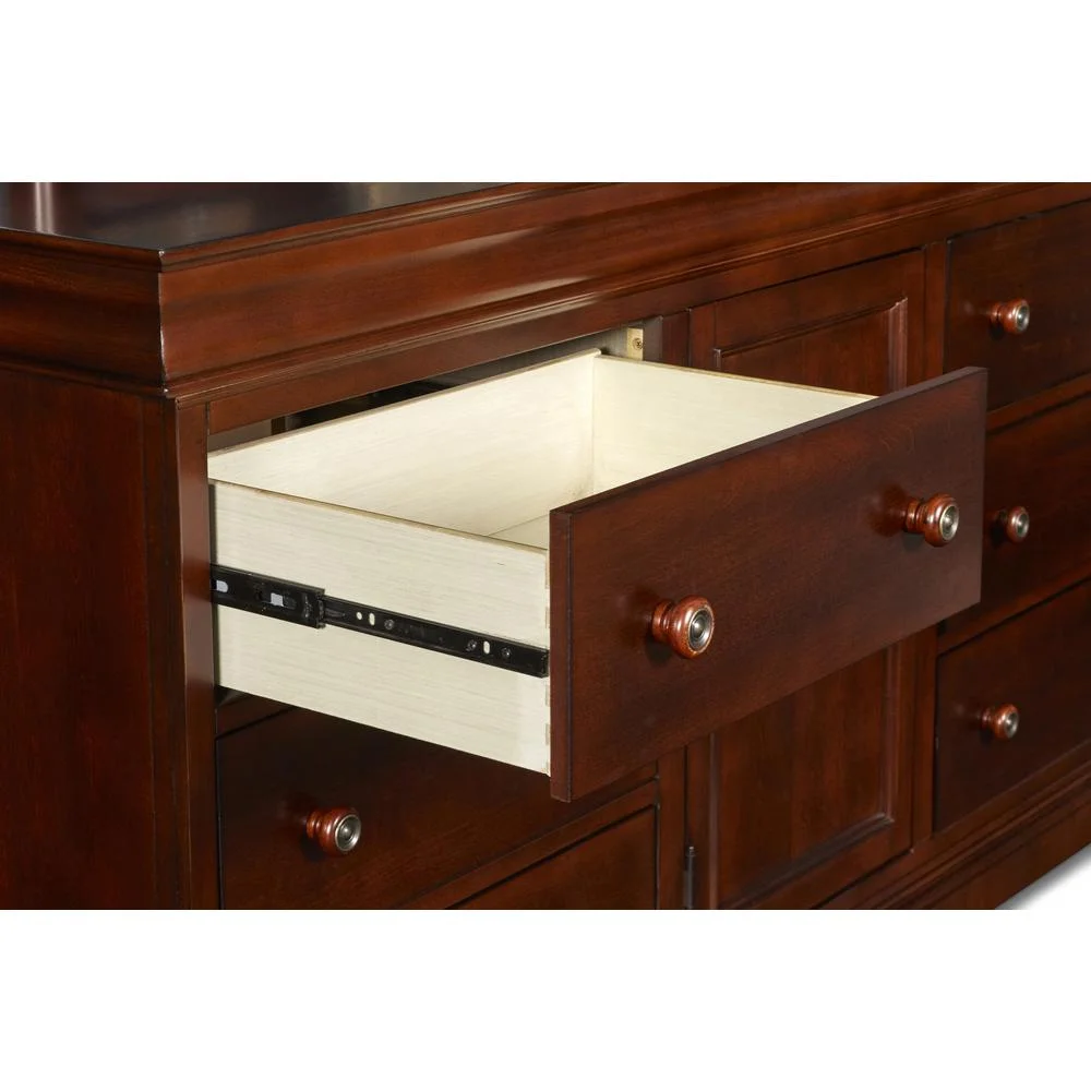 New Classic Furniture Versailles Solid Wood Engineered Wood Dresser in Cherry