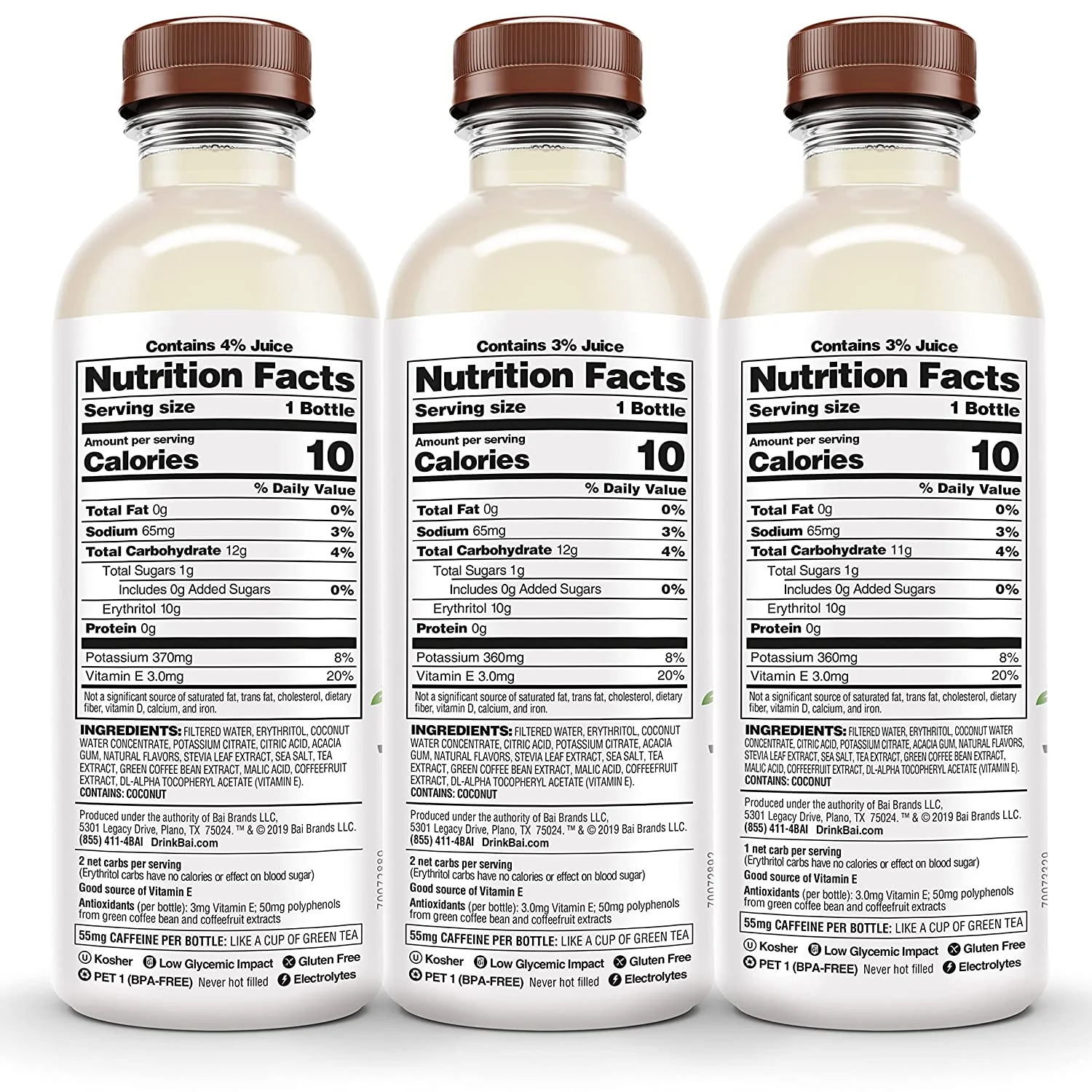 Bai Cocofusions Variety Pack, 18 fl oz bottles, 12 pack