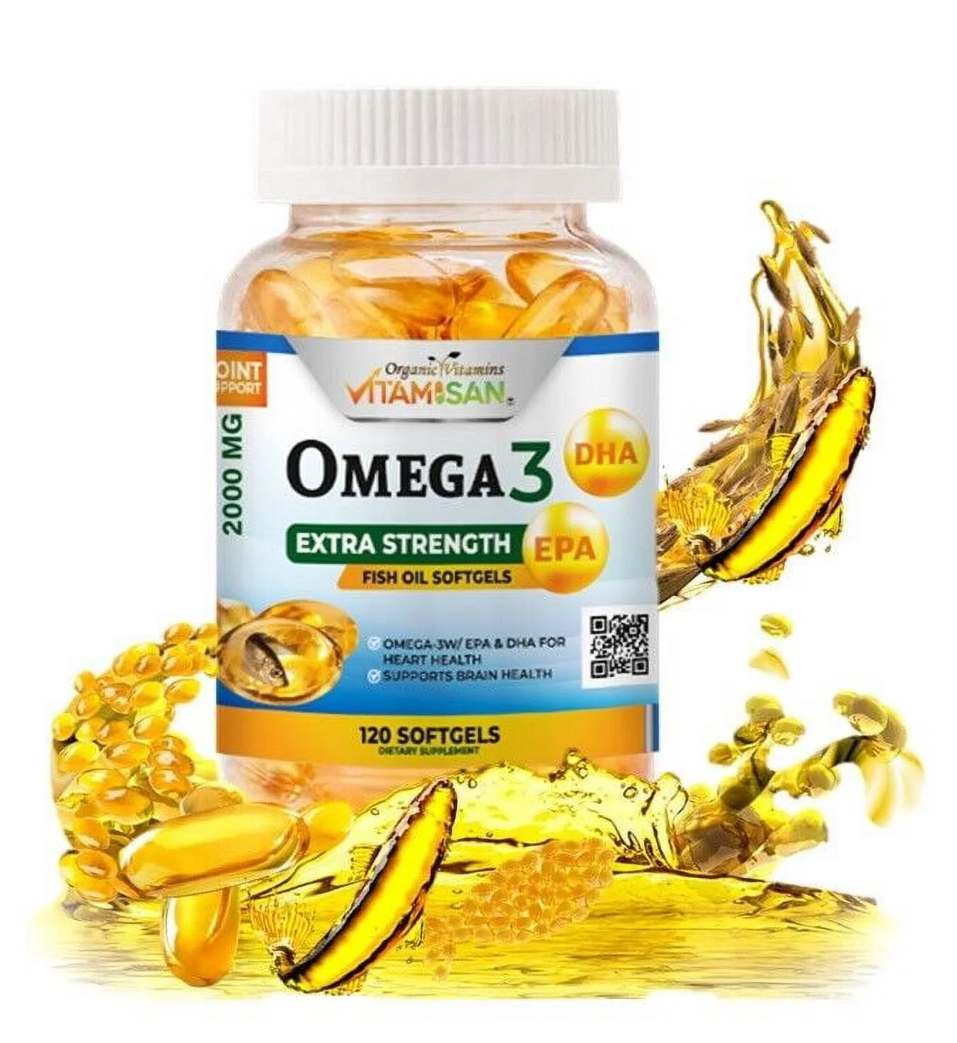 OMEGA 3  FISH OIL Epa Dha Essential Fatty Acids 2000mg 120 Softgels