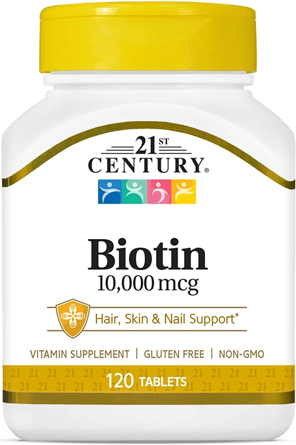 21st Century Biotin Tablets 10000 mcg, 120 Count, 6 Pack