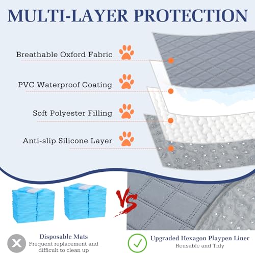 Pawaboo Small Animals Playpen, Waterproof Small Pet Cage Tent with Zippered Cover, Portable Outdoor Yard Fence with 3 Metal Rod for Chick/Kitten/Puppy/Guinea Pig/Rabbits/Hamster/Chinchillas,Green