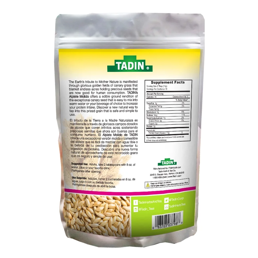 Tadin Ground Canary Seed. Natural Fiber and Protein Source. Digestion and Weight Loss Supplement. 7 oz. Pack of 3